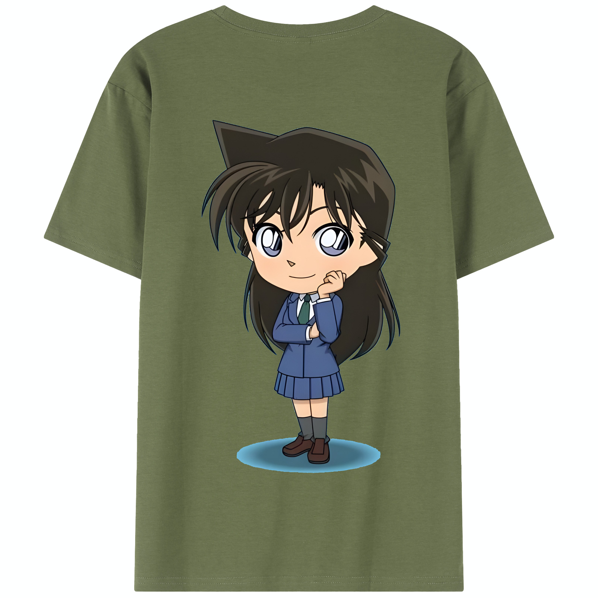 （画像用） 名探偵コナン 毛利 蘭 もうり らん、モーリ ラン Detective Conan Rachel Moore 綿100％半袖Tシャツ（背面プリント）